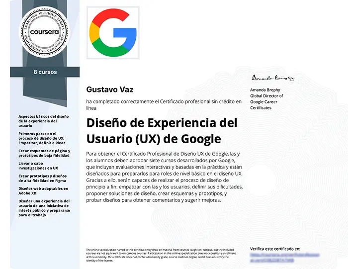 Certificado de Google